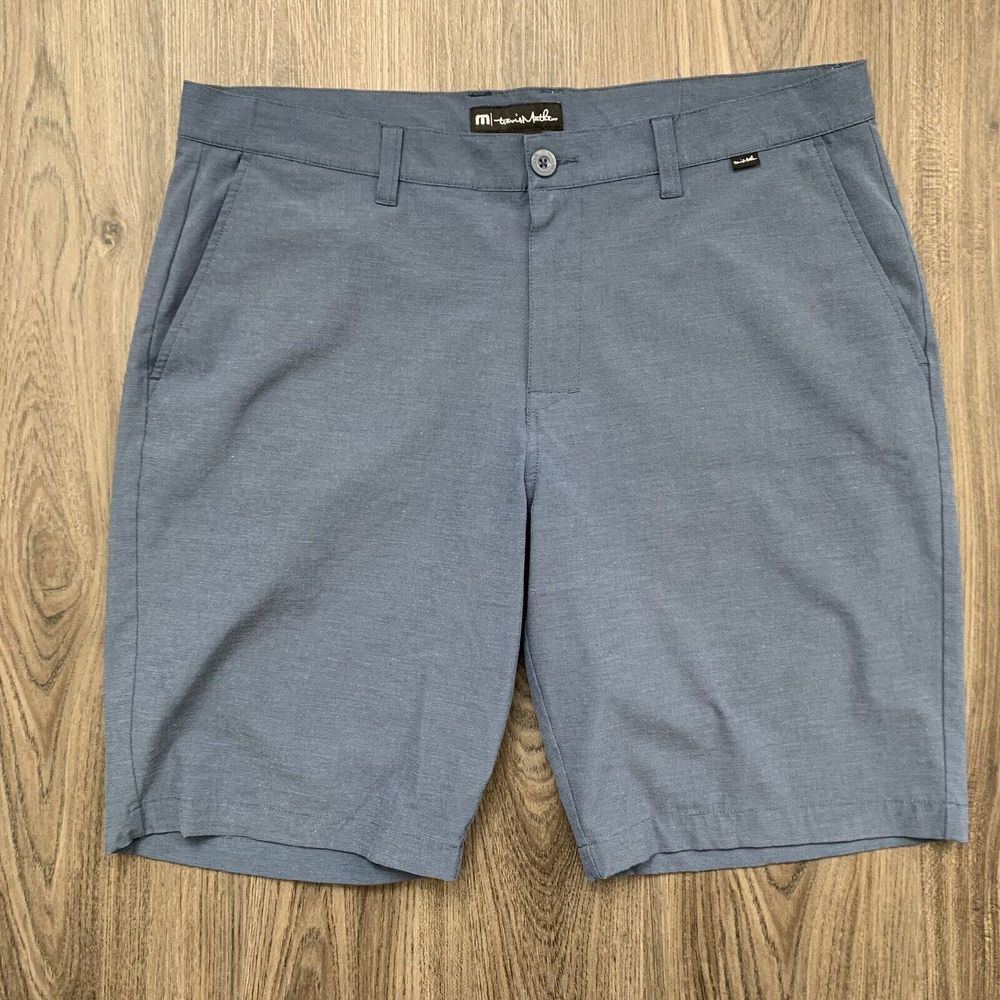 Travis Mathew Shorts Men 38 Pocket Button Lightweight Outdoors Blue Golf Stretch - Picture 2 of 8